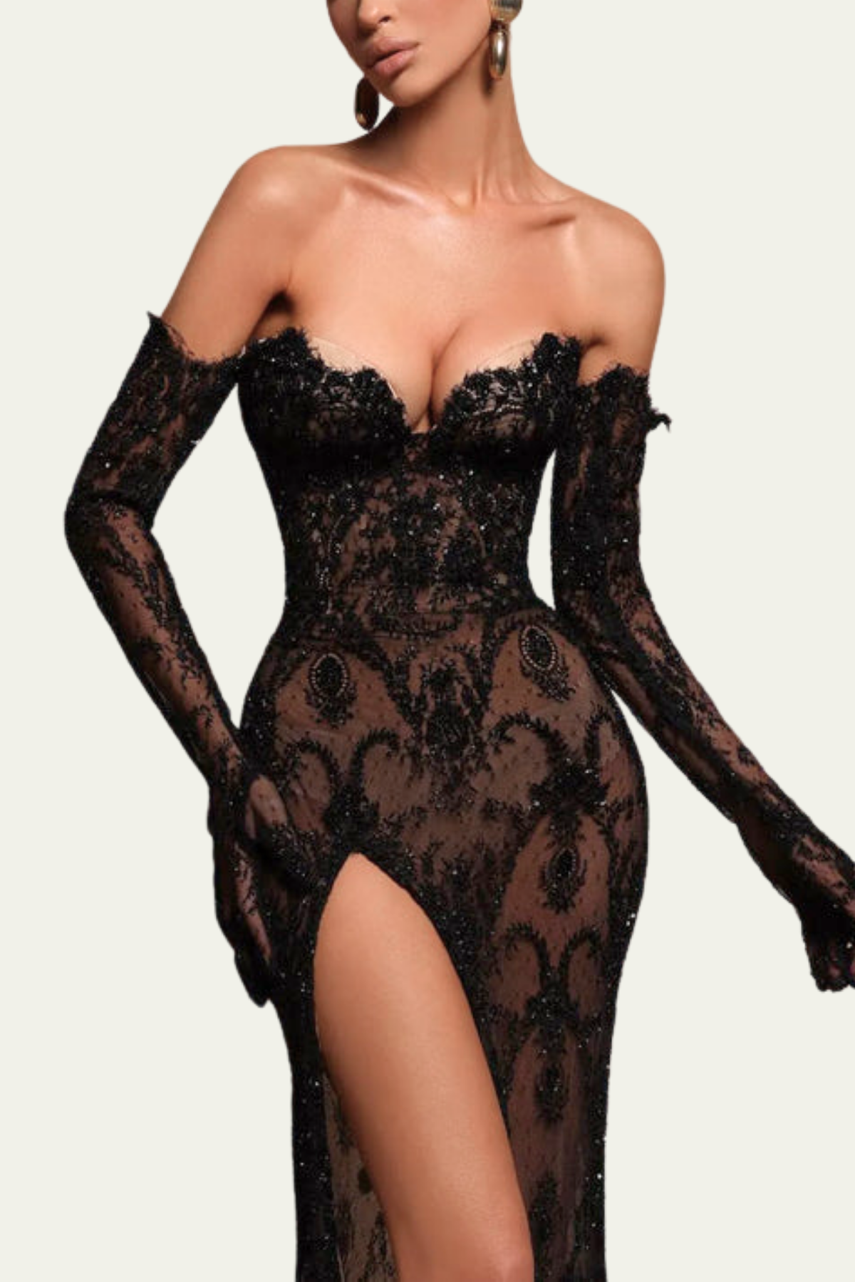 Evelynn Sequin Rhinestone Split Maxi Dress – Luxeles