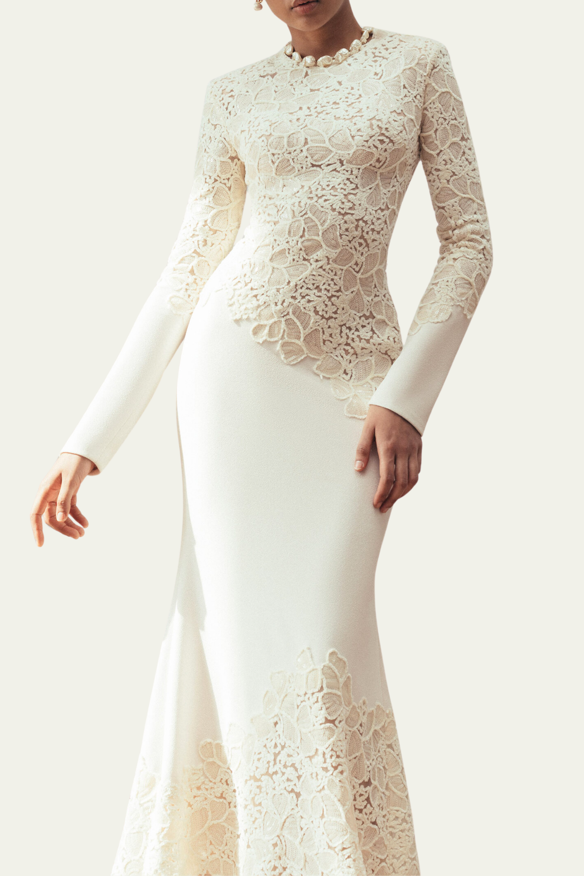 Liana Long Sleeve Embroidered Sequin Maxi Dress – Luxeles