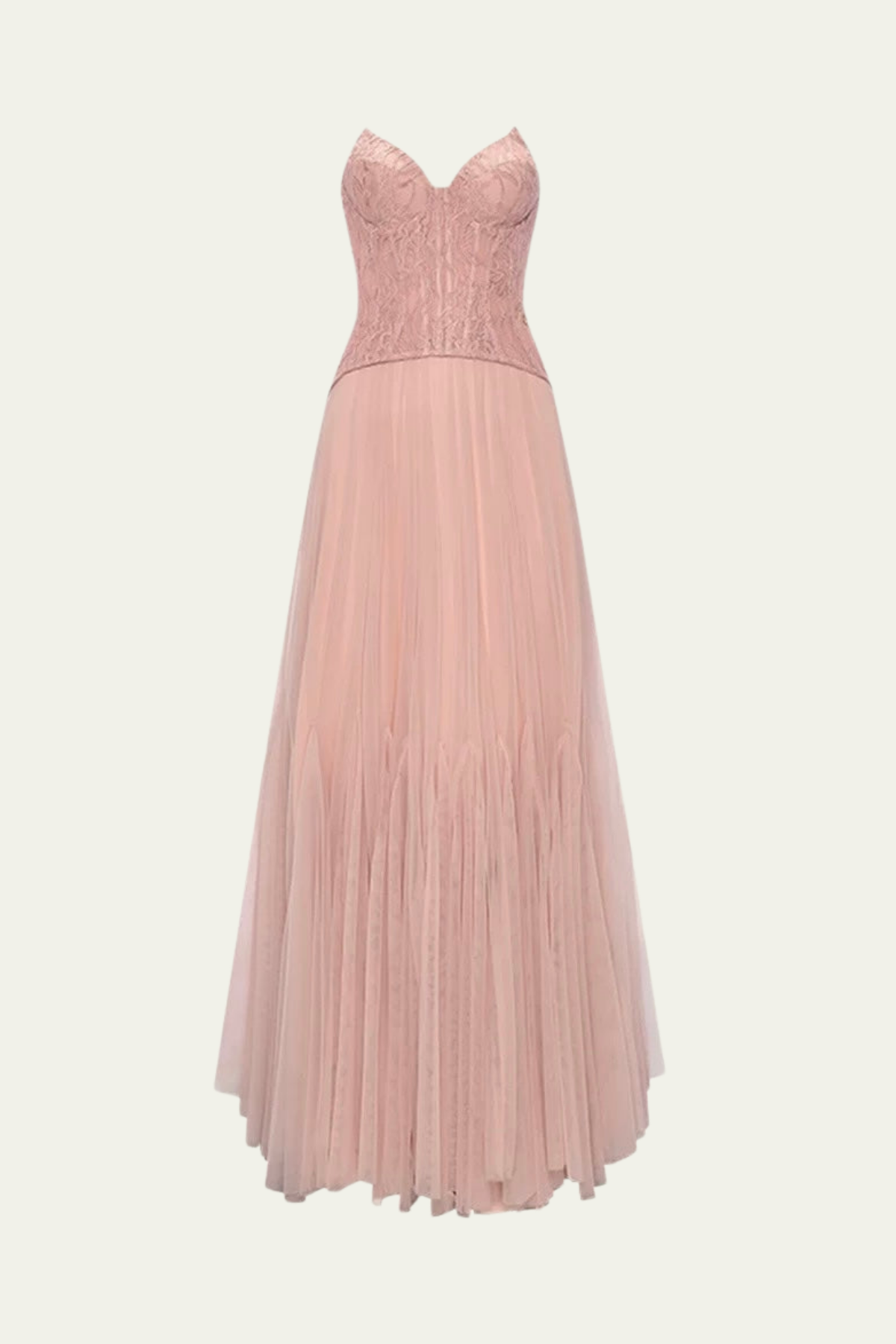 Lilliana Strapless Mesh Corset Maxi Dress In Pink – Luxeles