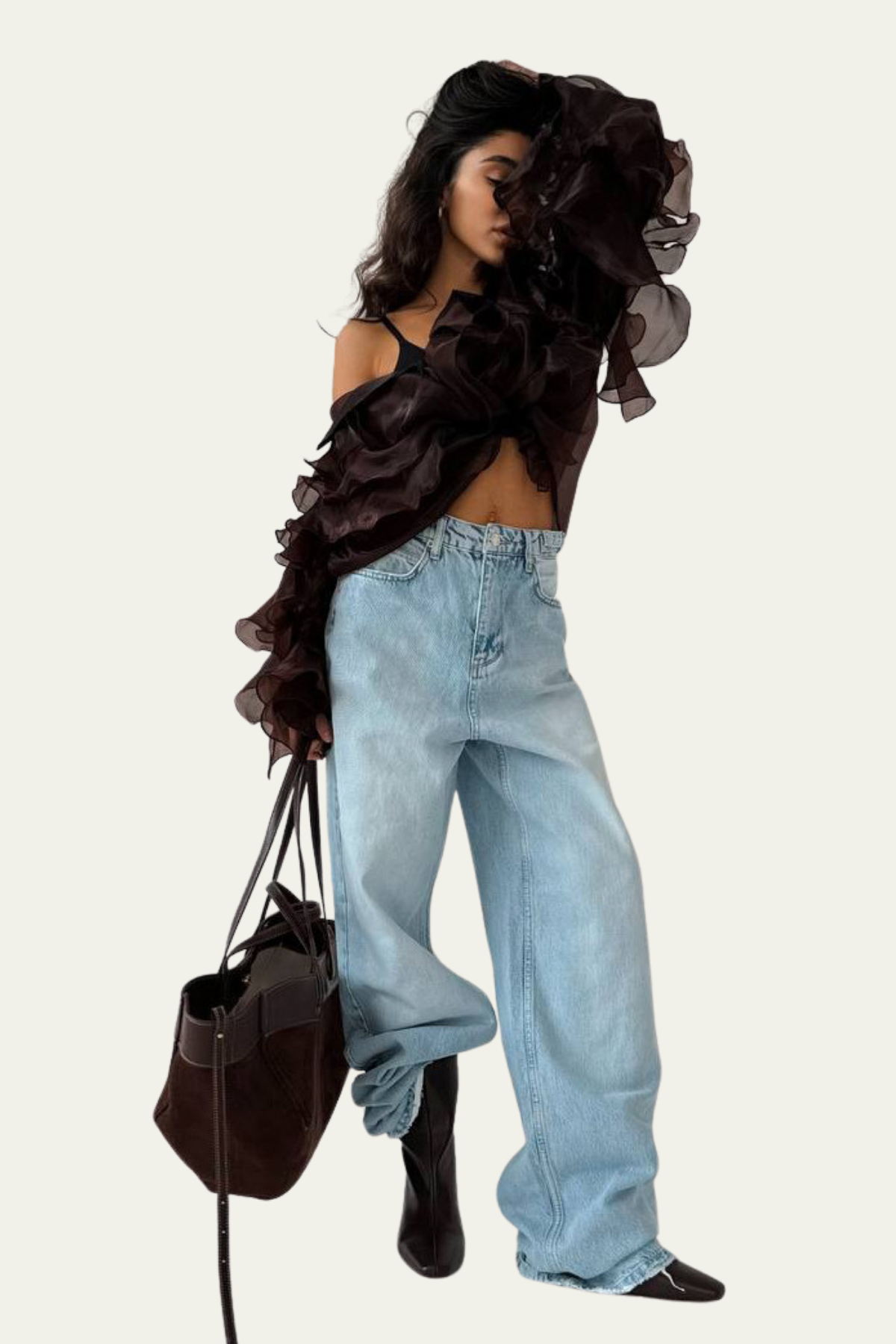 Teagan Ruffle Mesh Shirt – Luxeles