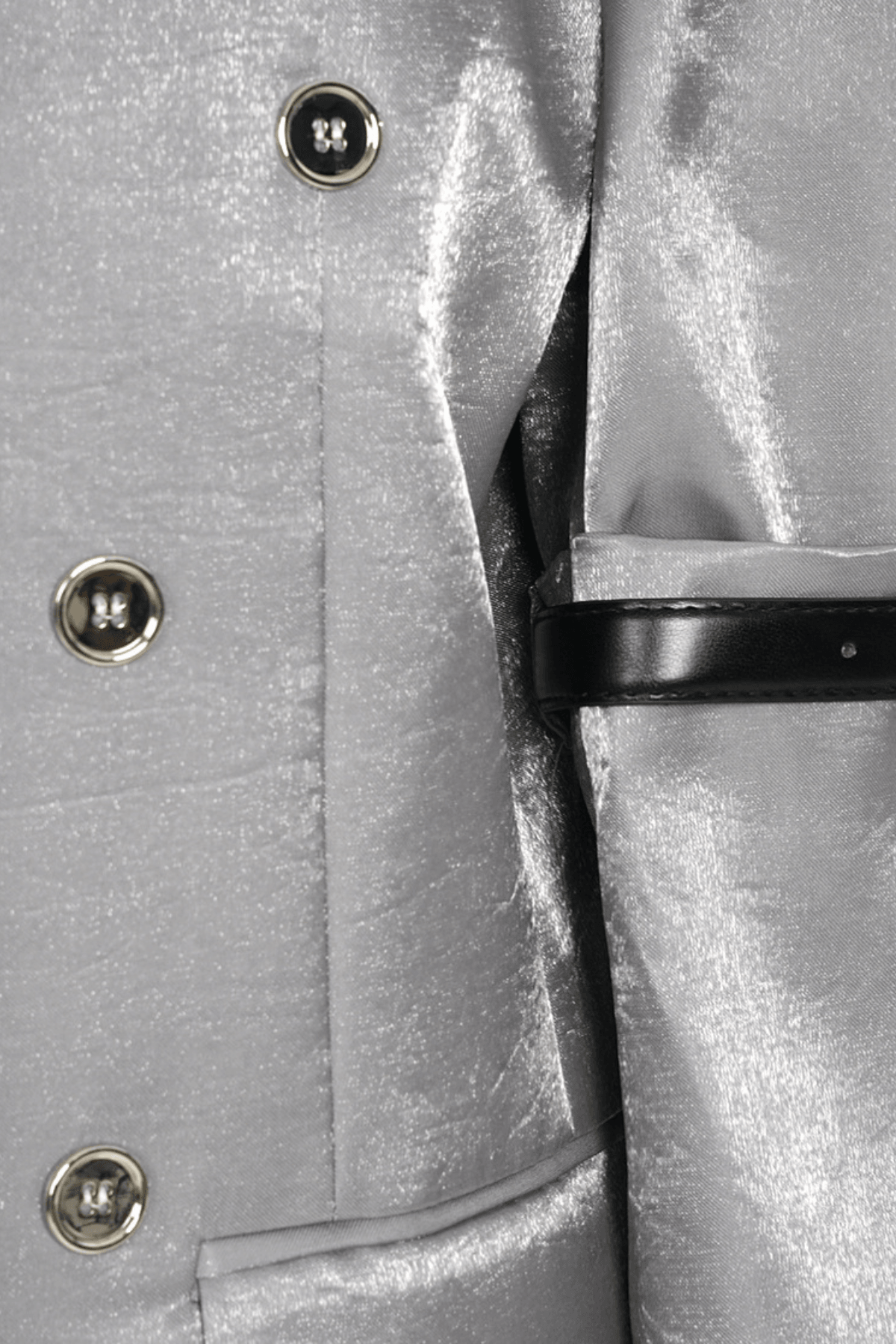 Vivian Metallic Patchwork Buckle Blazer – Luxeles