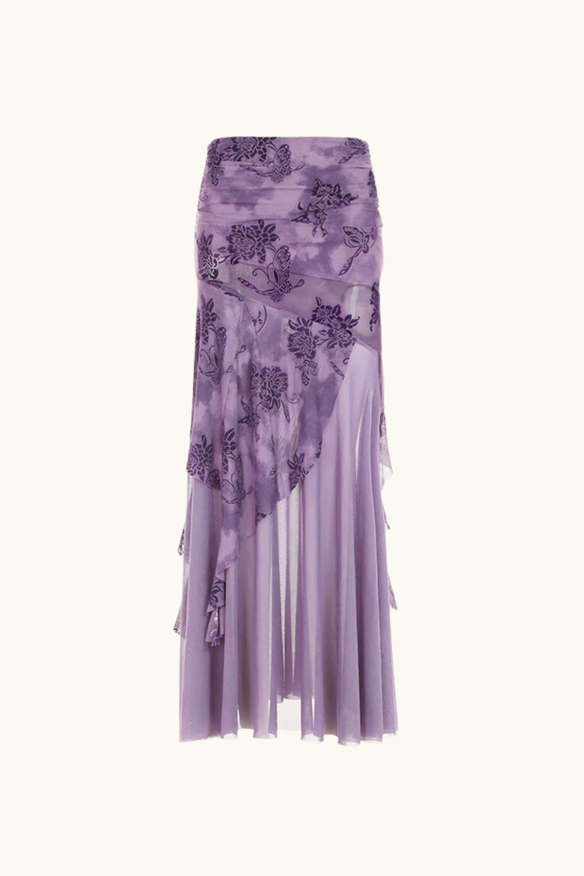 Stevie Floral Asymmetric Ruffle Skirt – Luxeles