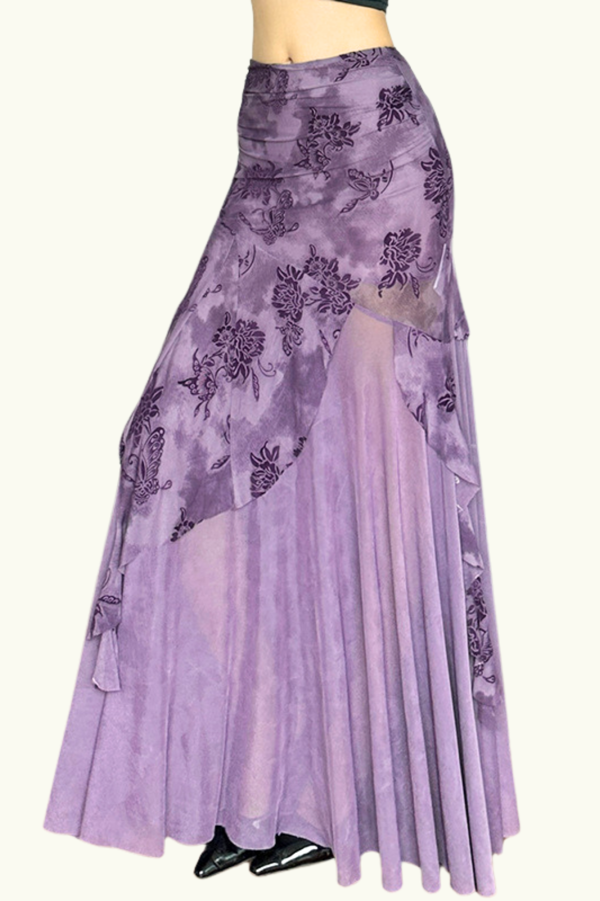 Stevie Floral Asymmetric Ruffle Skirt – Luxeles