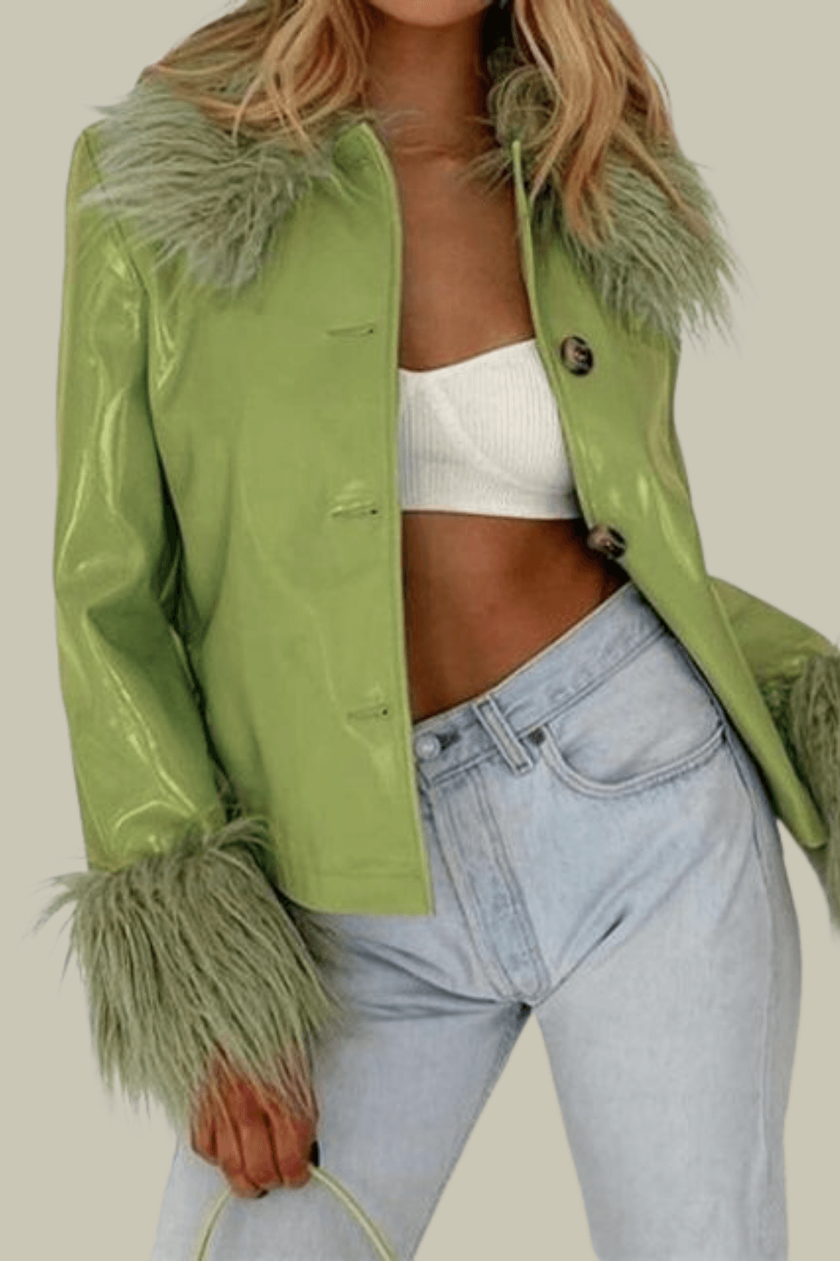 Aaliyah Lapel Fringe PU Jacket