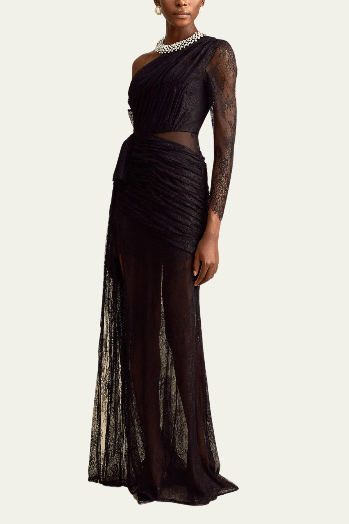 Alaya Lace Single Shoulder Fringe Maxi Dress – Luxeles