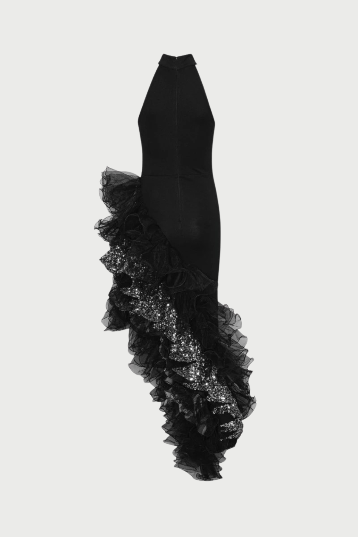 Alicia Tank Top Asymmetric Mesh Maxi Dress