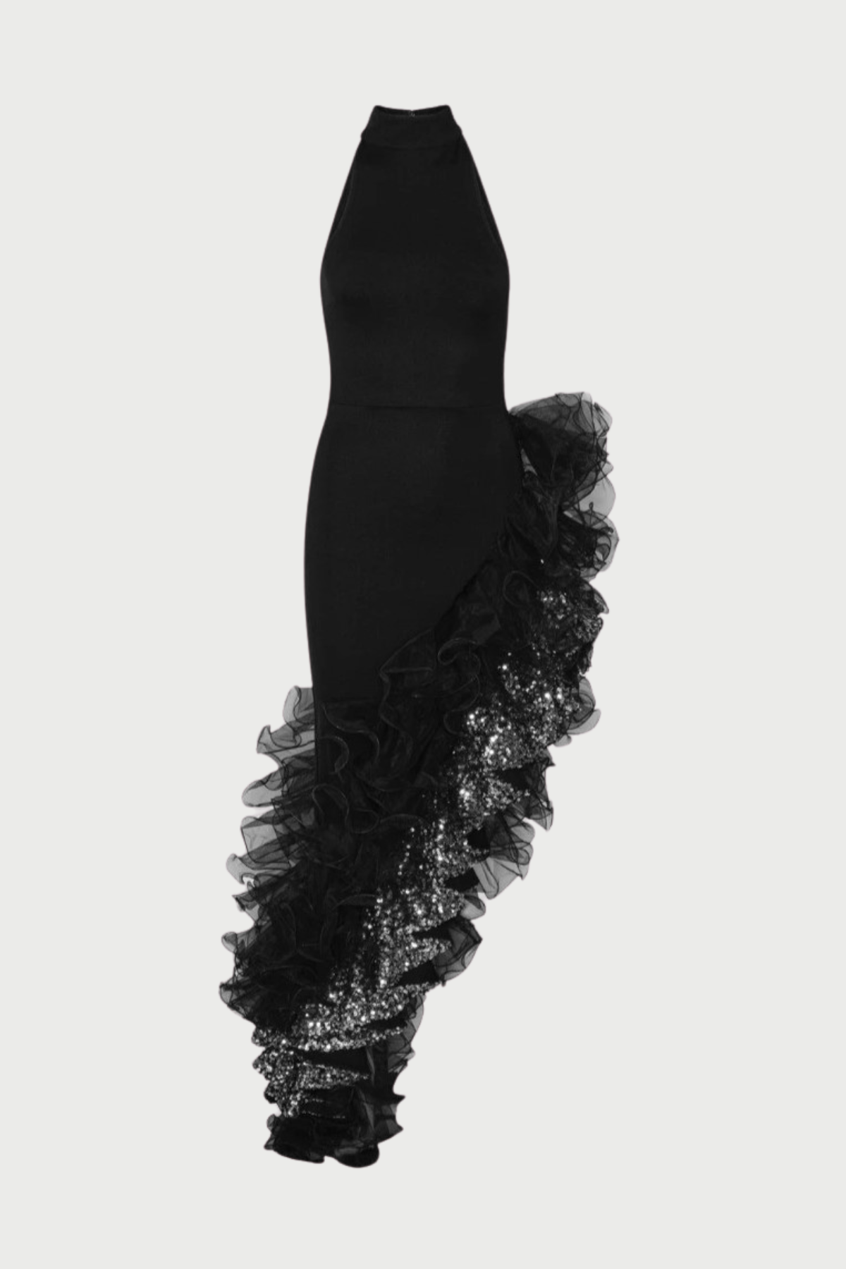 Alicia Tank Top Asymmetric Mesh Maxi Dress