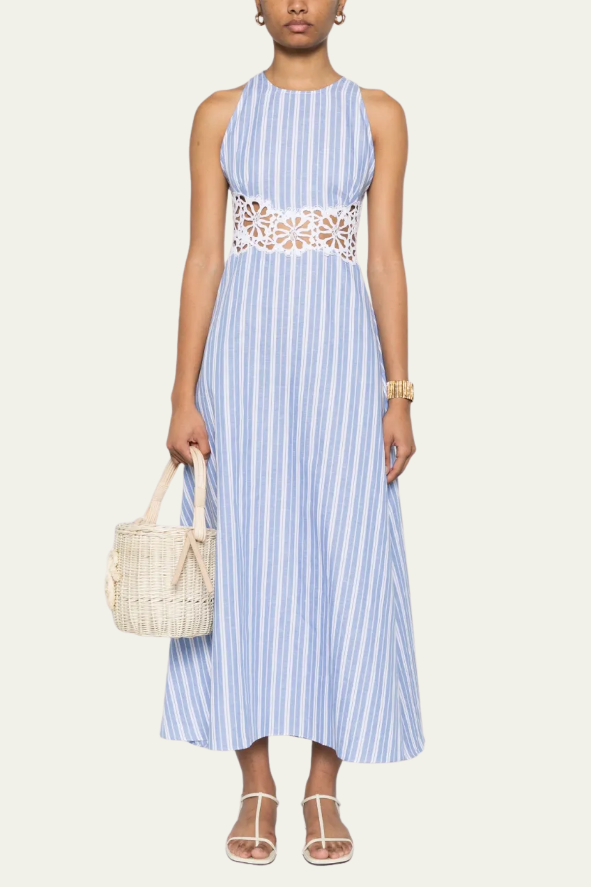 Alyssa Stripe Flower Cutout Maxi Dress – Luxeles
