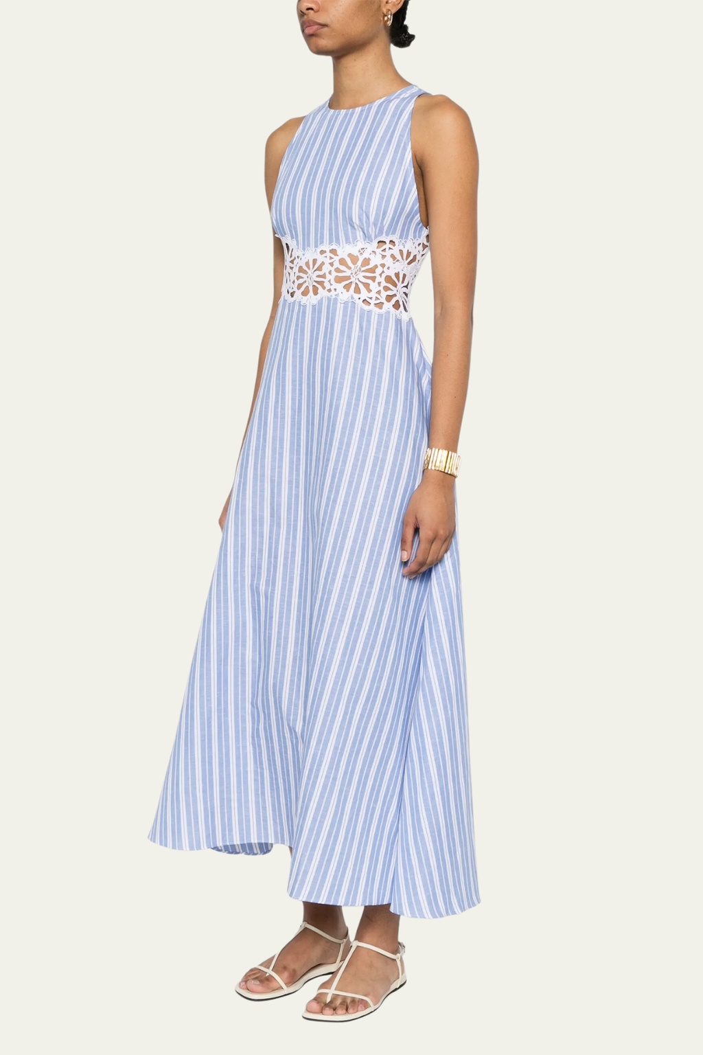 Alyssa Stripe Flower Cutout Maxi Dress – Luxeles