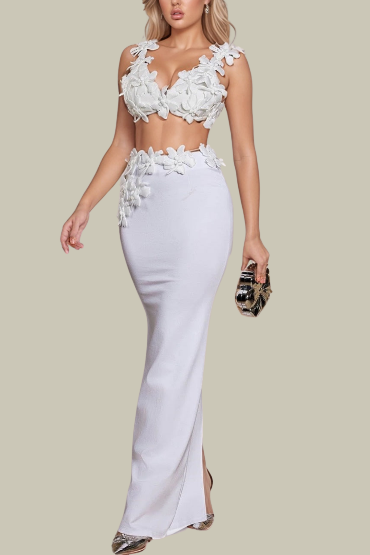 Amara Flower Spaghetti Skirt Set – Luxeles