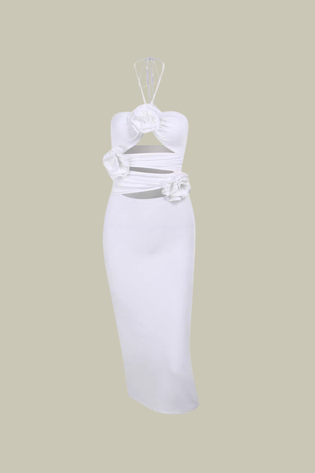 Amaya Flower Cutout Ruch Maxi Dress – Luxeles