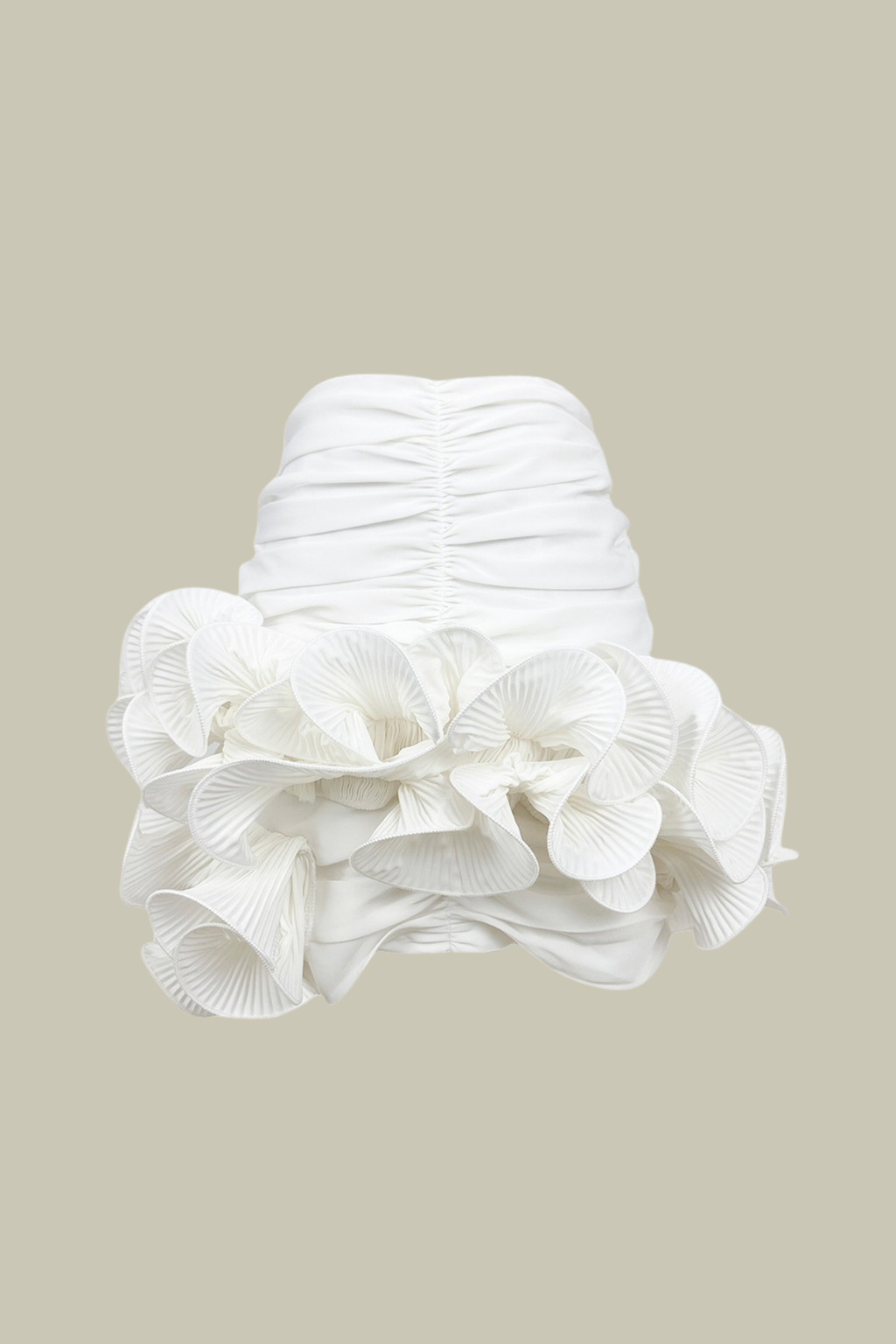 Amira Ruffle Ruch Asymmetric Skirt – Luxeles