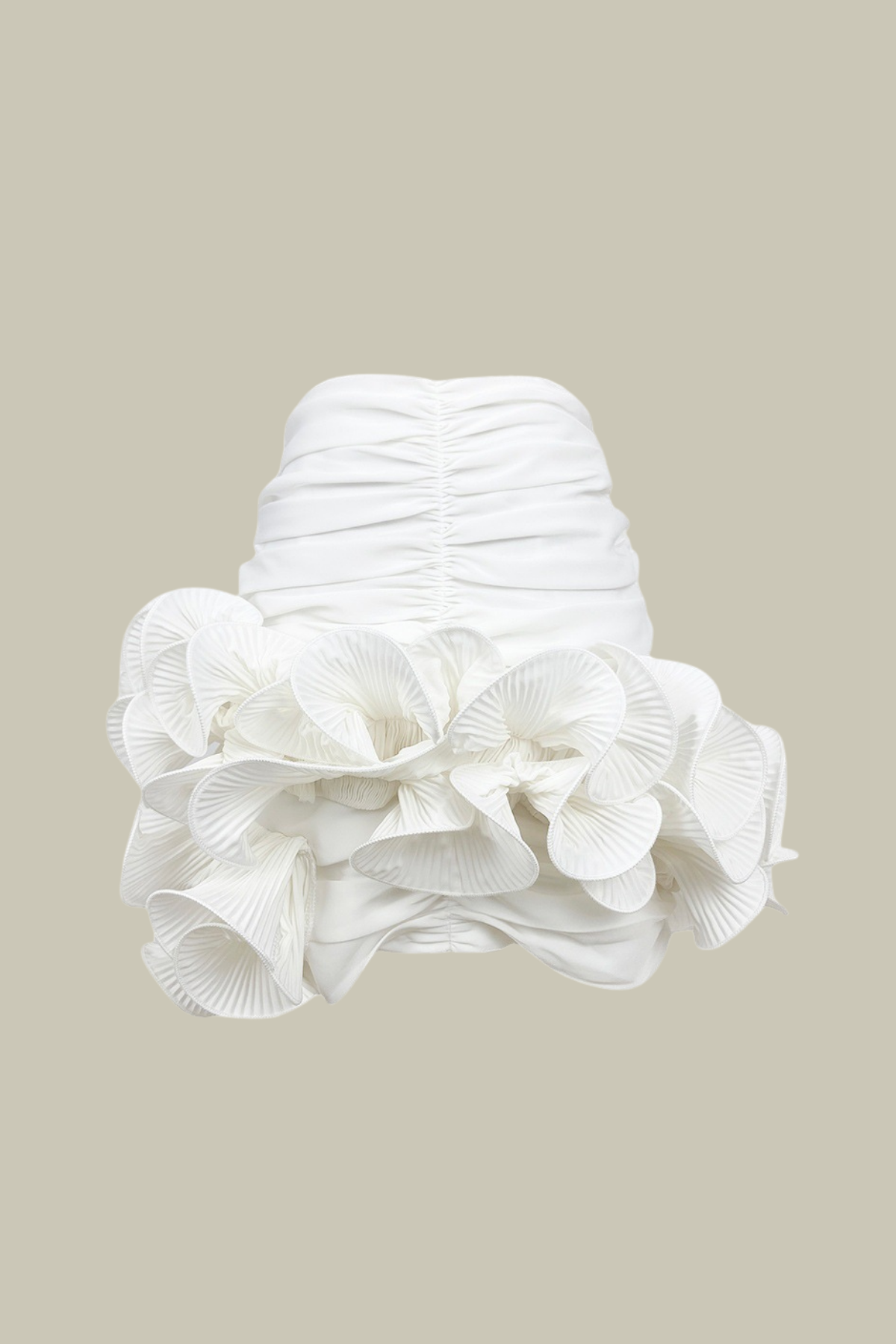 Amira Ruffle Ruch Asymmetric Skirt – Luxeles