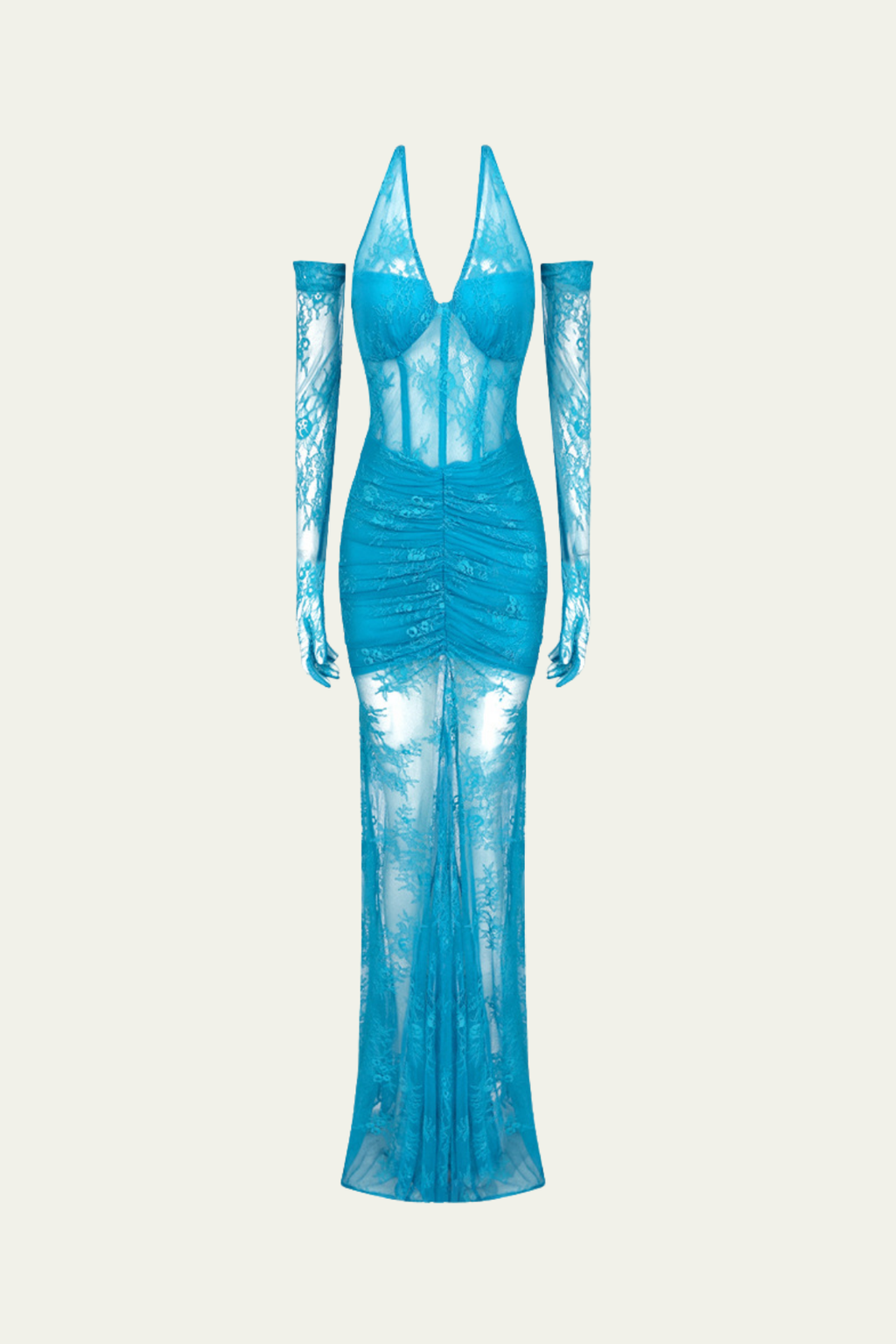 Andrea Lace Corset Ruch Floral Maxi Dress – Luxeles