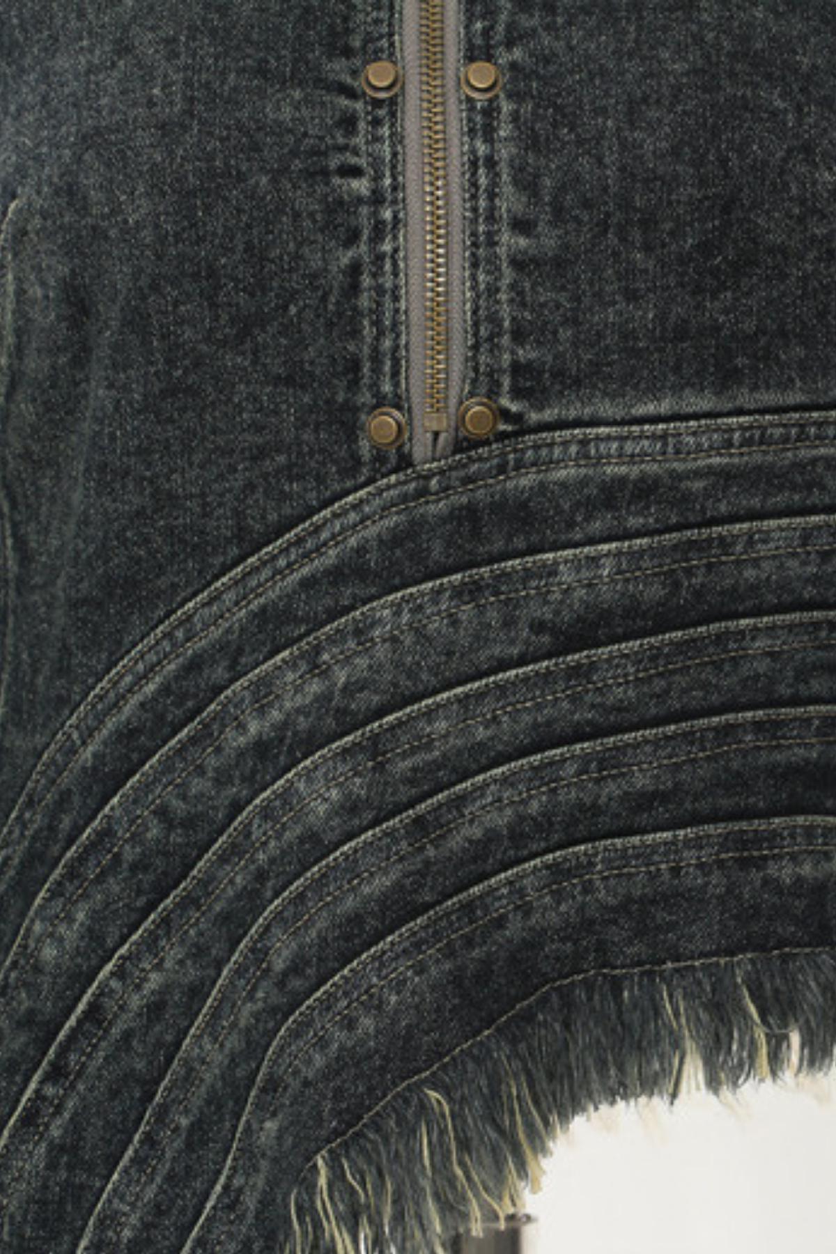 Angela Asymmetric Ruch Denim Jacket – Luxeles