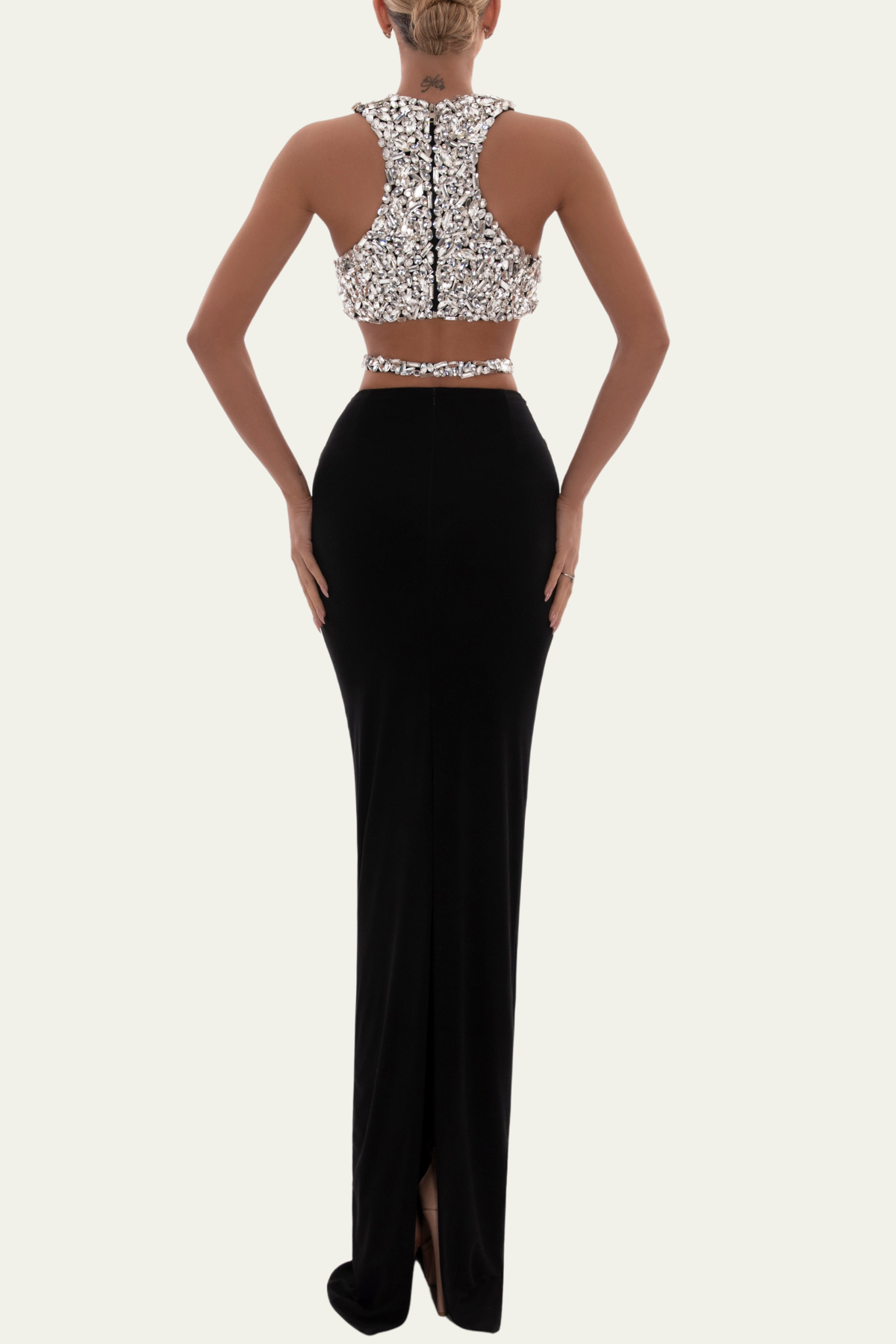 Arianna Rhinestone Sleeveless Skirt Set