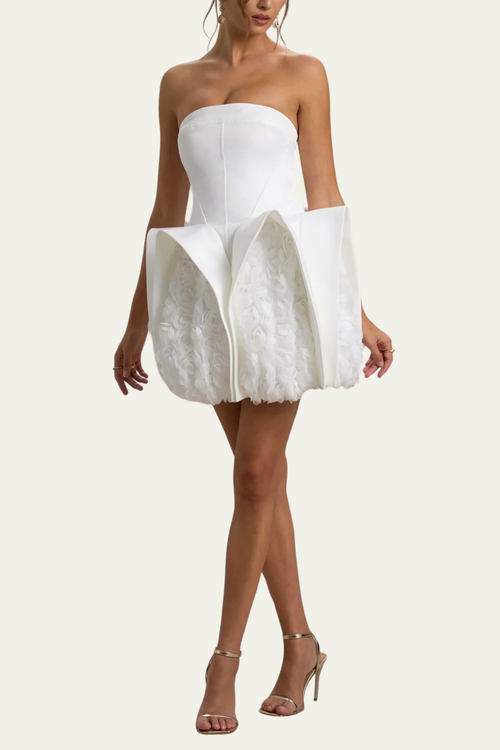 Ariel Flower Strapless Mini Dress – Luxeles