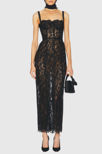 Arleth Bodycon Lace Maxi Dress