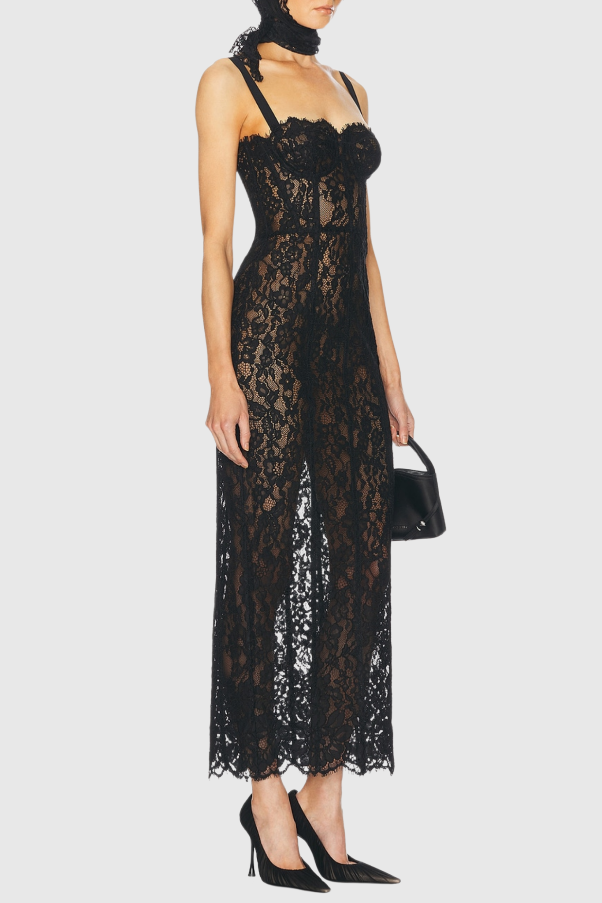 Arleth Bodycon Lace Maxi Dress