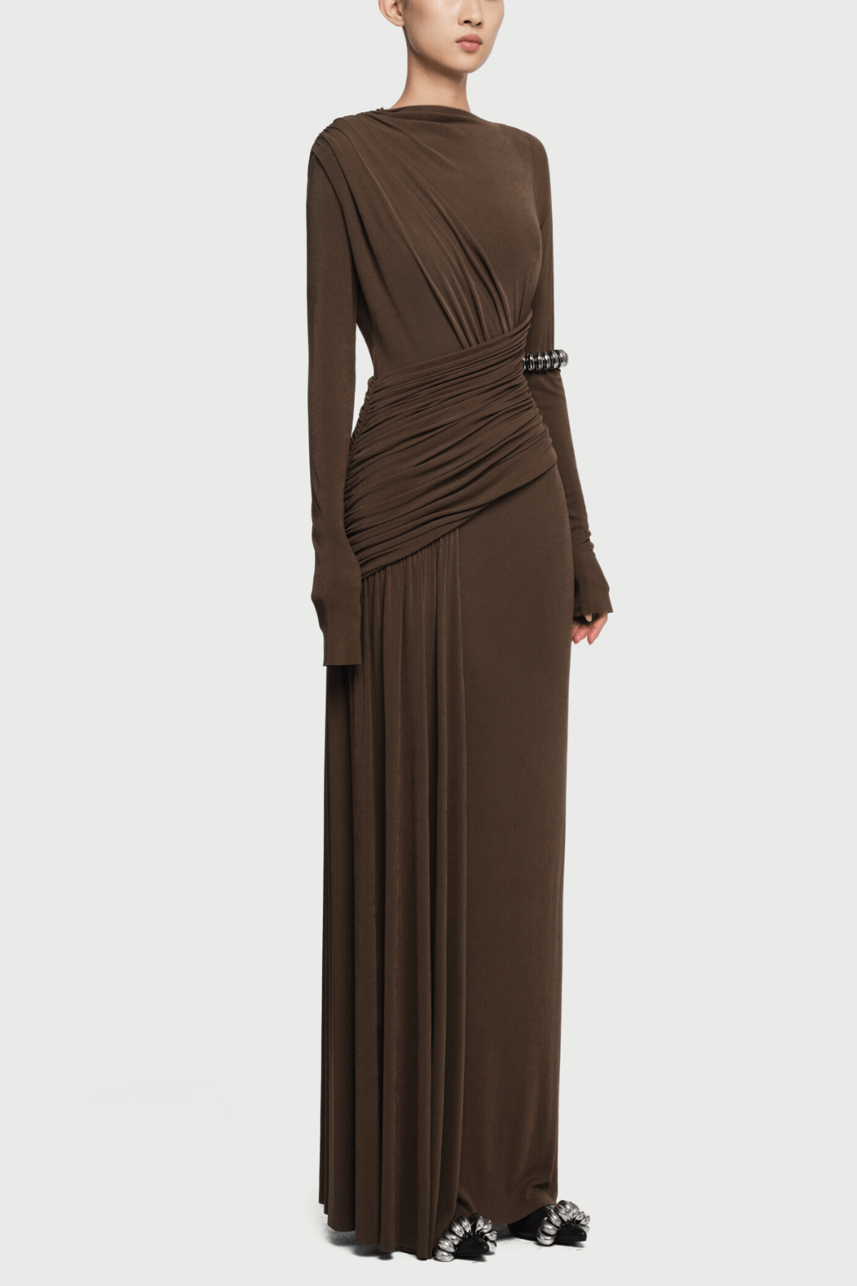 Arleth Ruch Maxi Dress In Brown – Luxeles