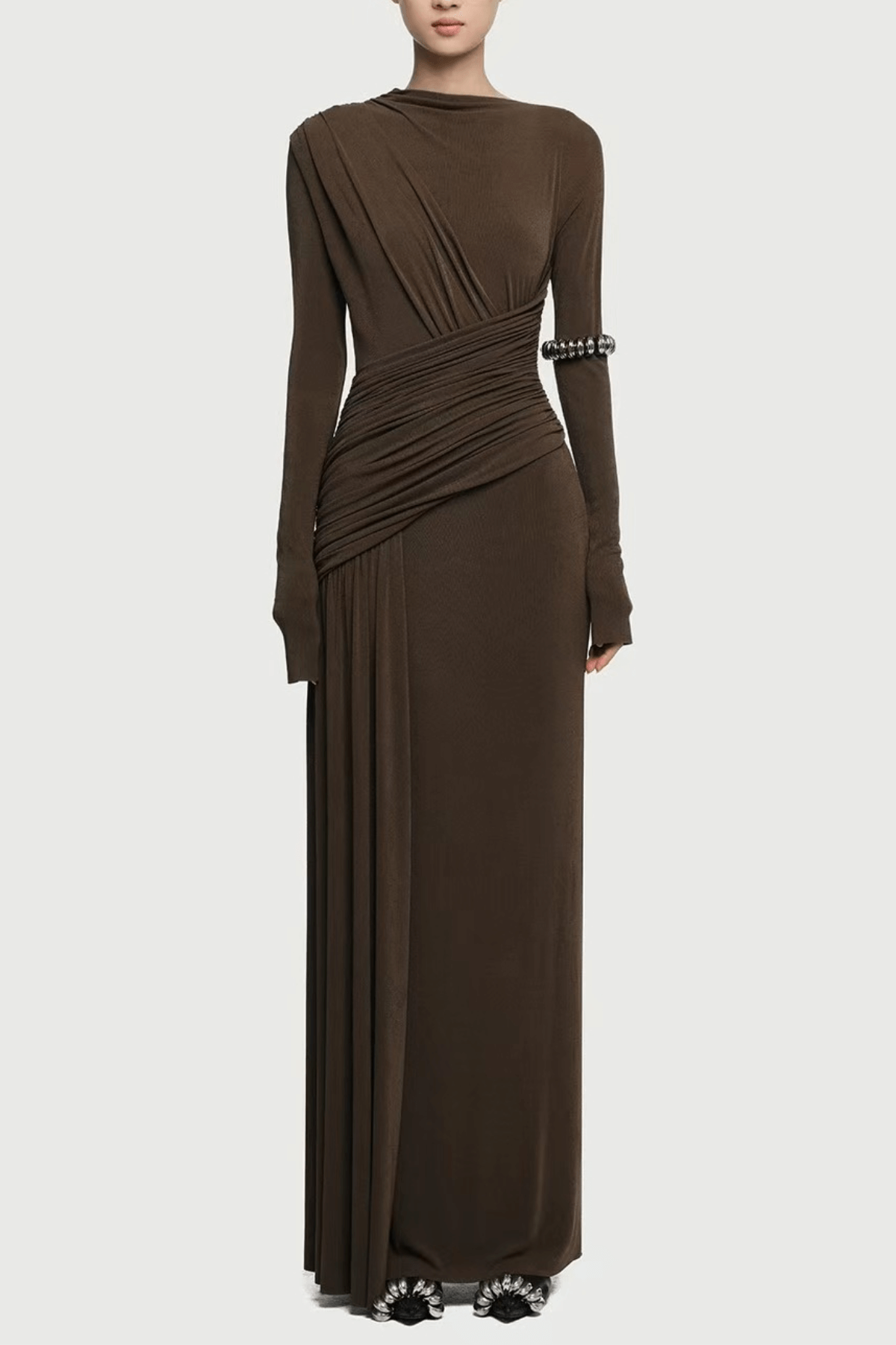 Arleth Ruch Maxi Dress In Brown – Luxeles