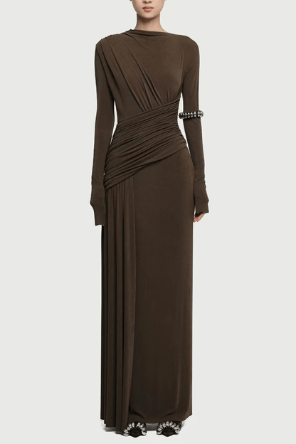 Arleth Ruch Maxi Dress In Brown – Luxeles