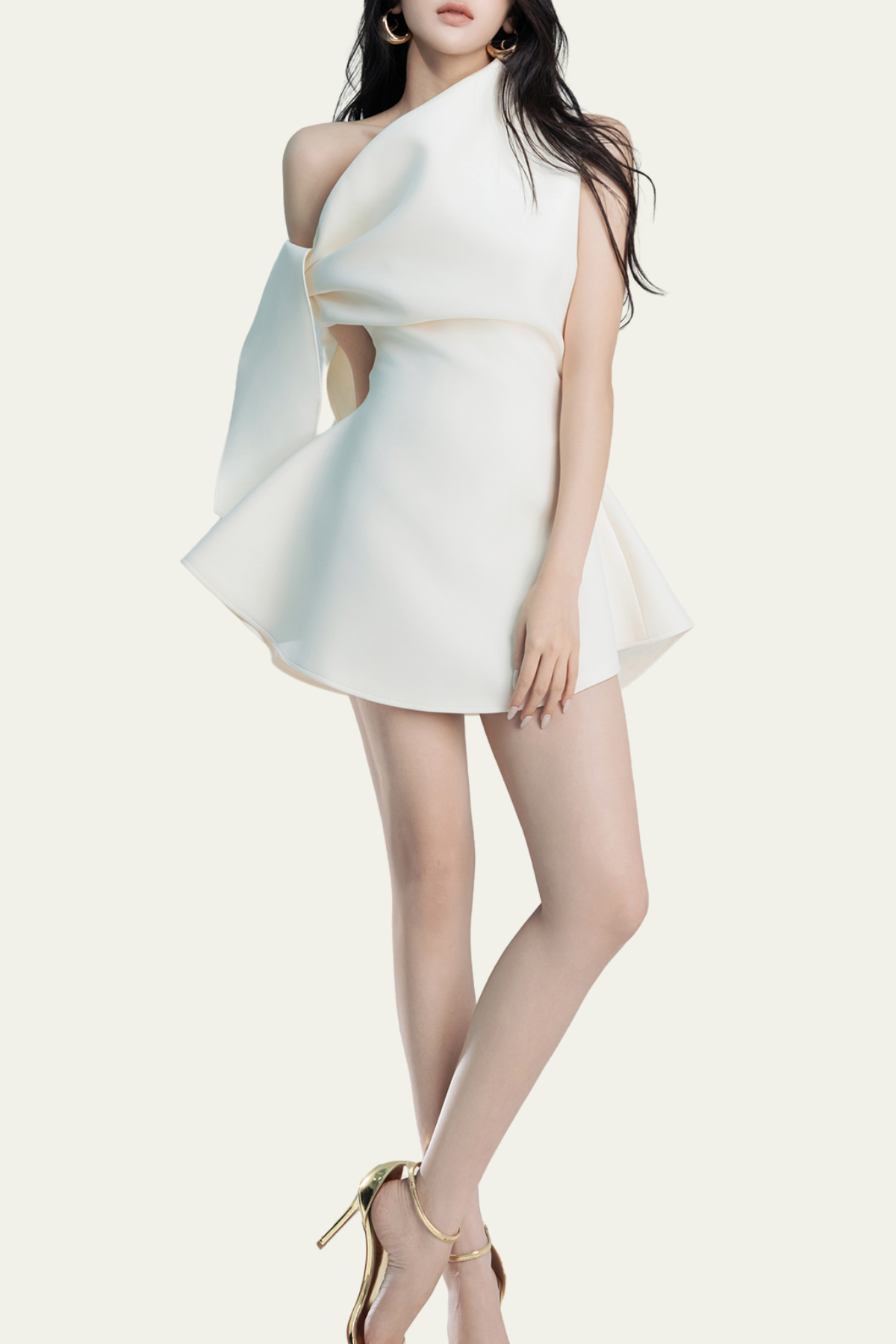 Aubree Single Shoulder Asymmetric Mini Dress – Luxeles