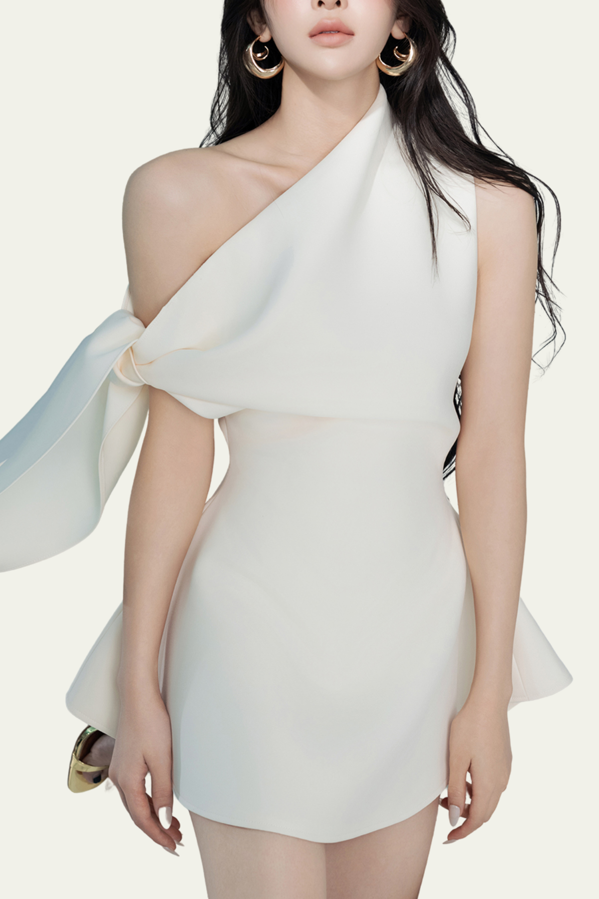 Aubree Single Shoulder Asymmetric Mini Dress – Luxeles