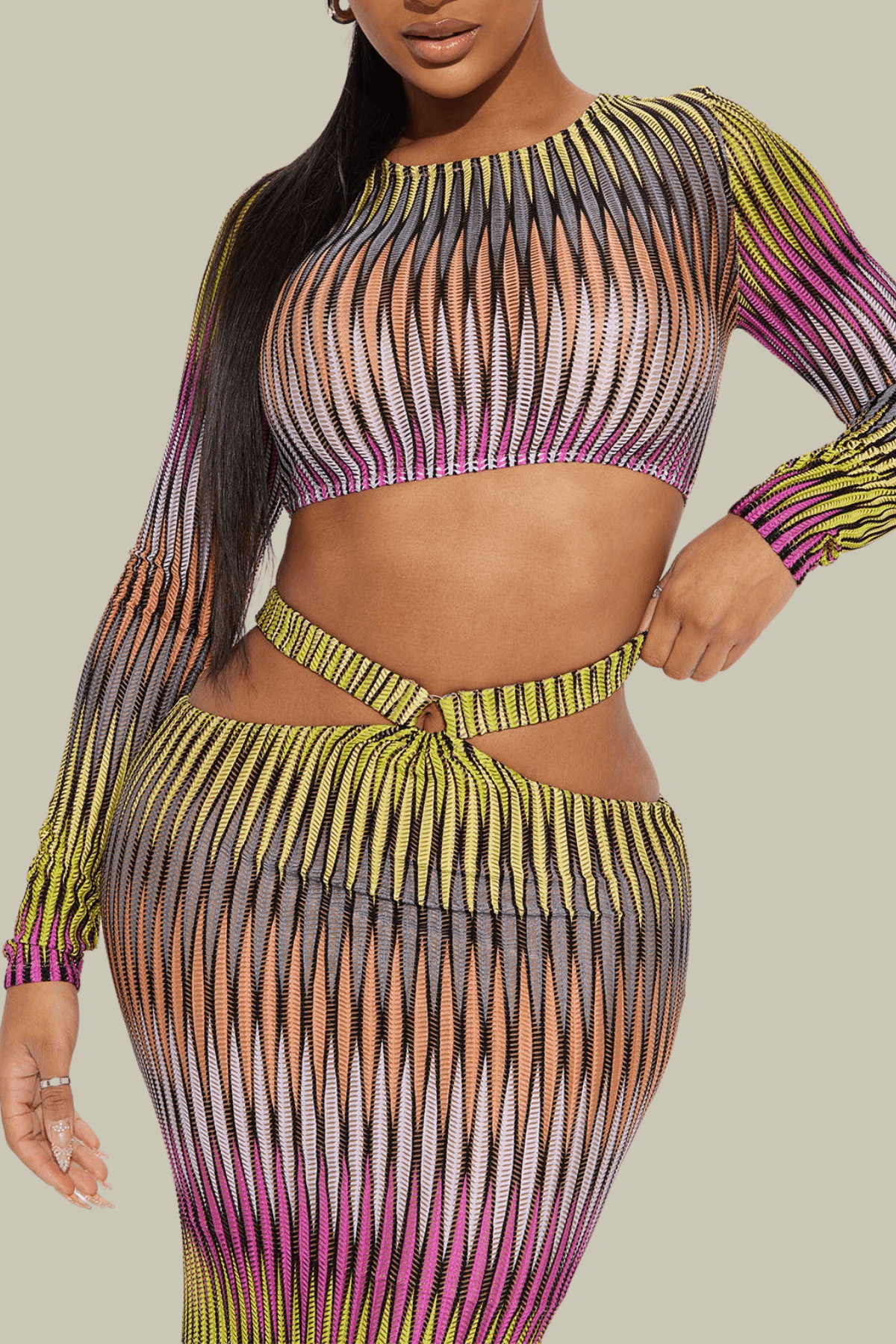 Ava Hollow Bodycon Twist Set – Luxeles