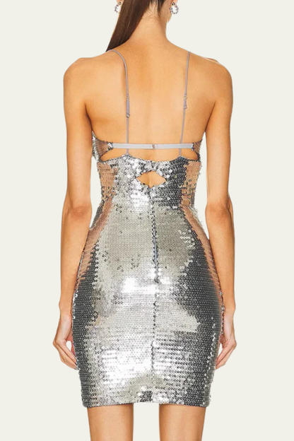 Bailey Sequin Cutout Spaghetti Mini Dress