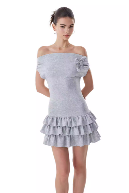 Blaire Off Shoulder Tiered Mini Dress