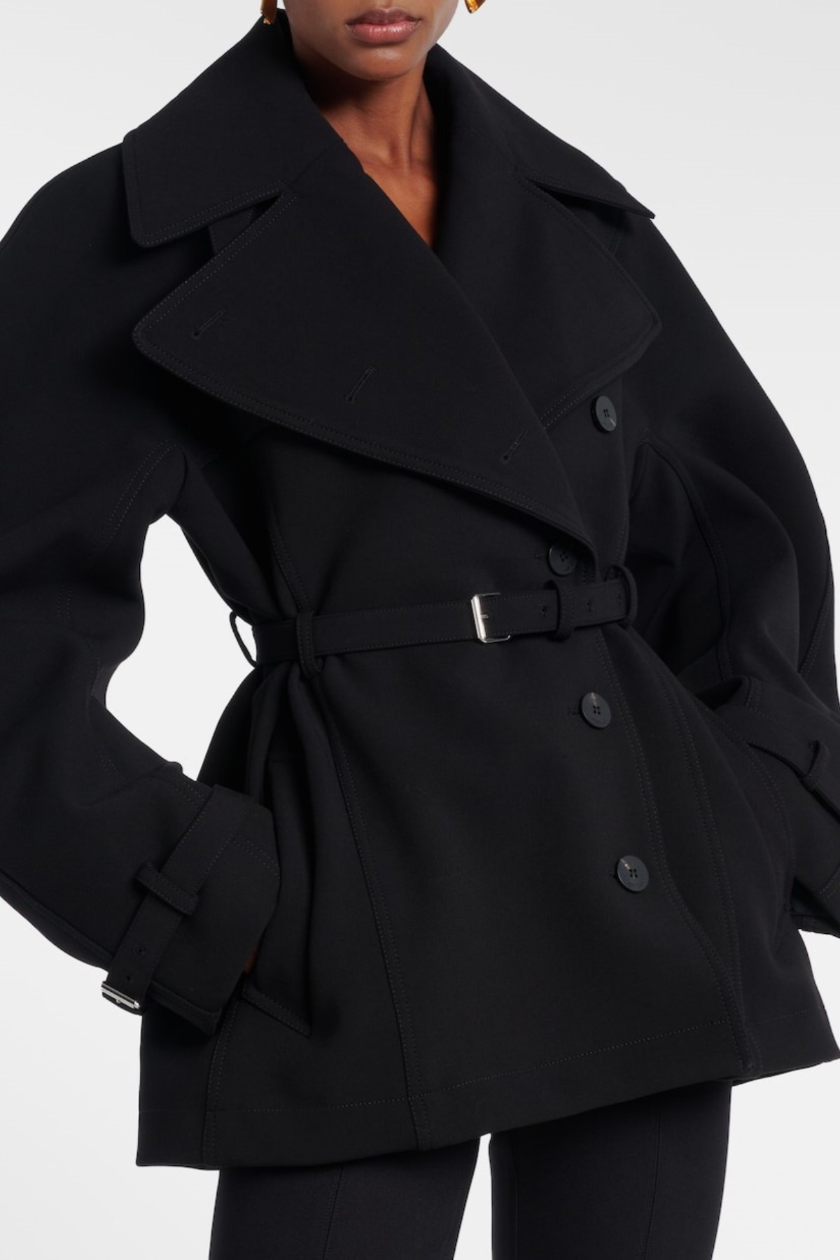 Bonnie Asymmetric Crop Trench Coat