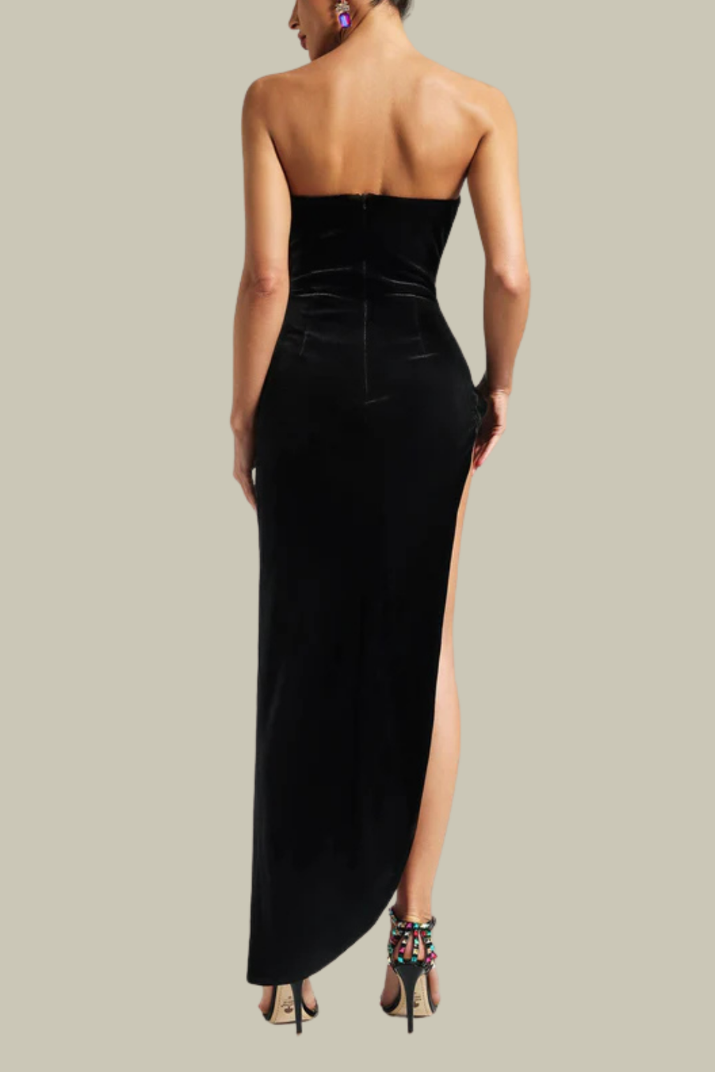 Brianna Flower Strapless Split Maxi Dress – Luxeles