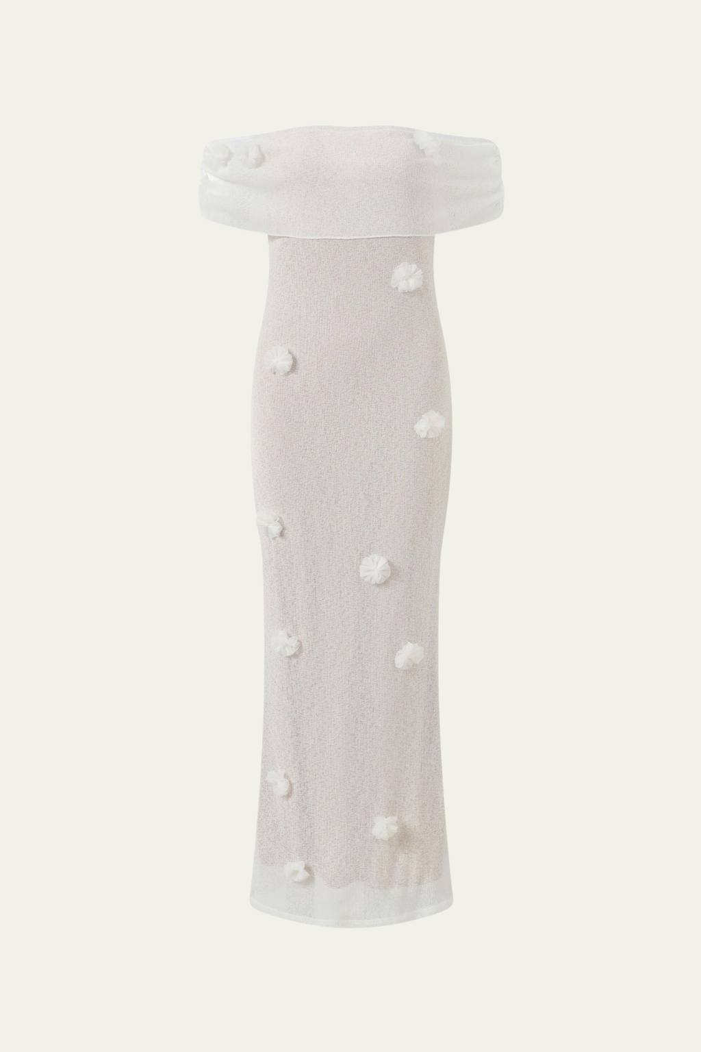 Brooke Off Shoulder Flower Knit Maxi Dress – Luxeles