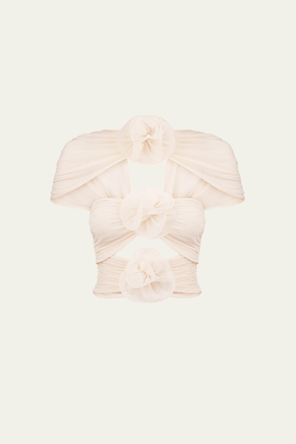 Carmelo Flower Ruch Cutout Skirt Set – Luxeles