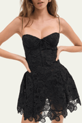 Carolina Embroidery Cutout Mini Dress In Black – Luxeles