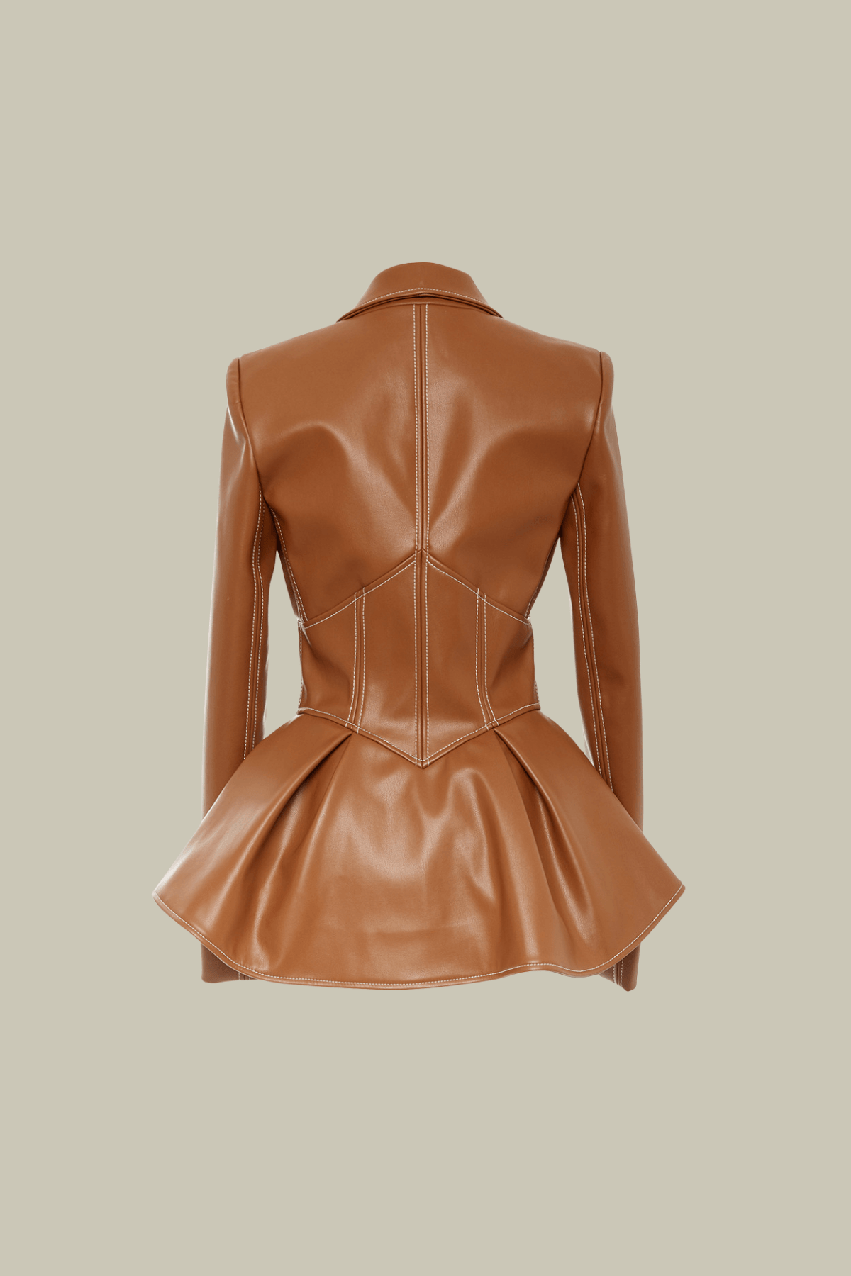 Caroline Ruffle Bodycon PU Jacket – Luxeles