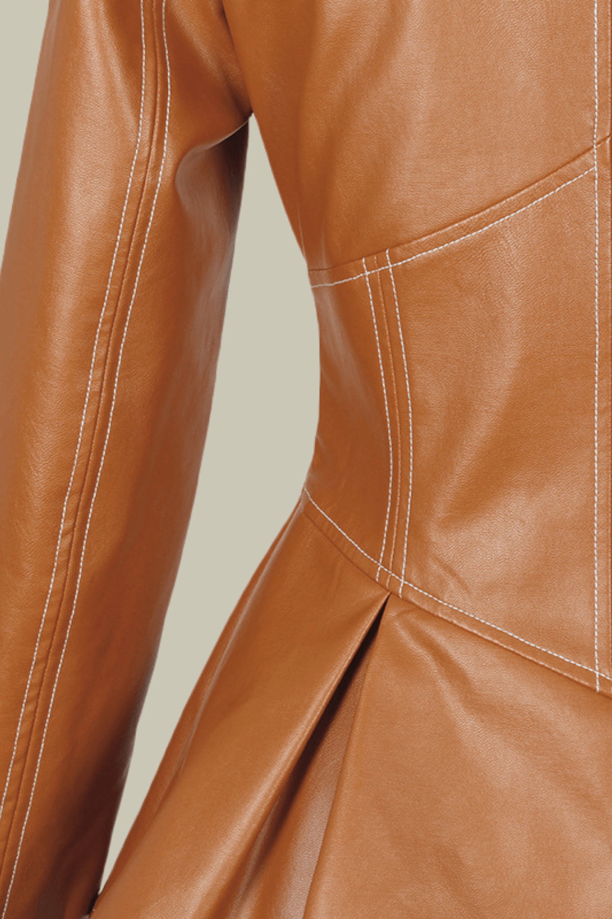 Caroline Ruffle Bodycon PU Jacket – Luxeles