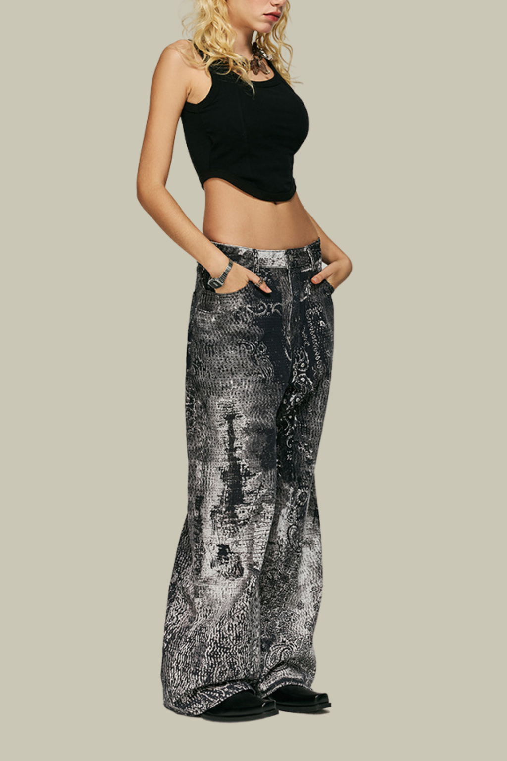 Charlie Print Jeans – Luxeles