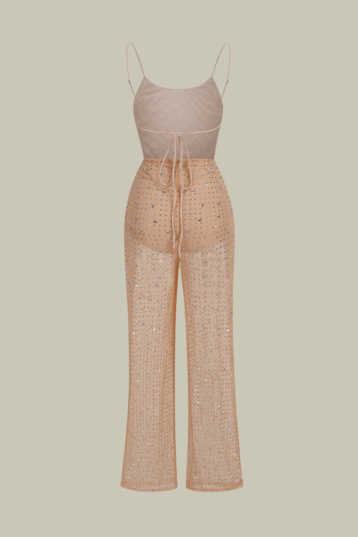 Claire Rhinestone Mesh Spaghetti Jumpsuits – Luxeles