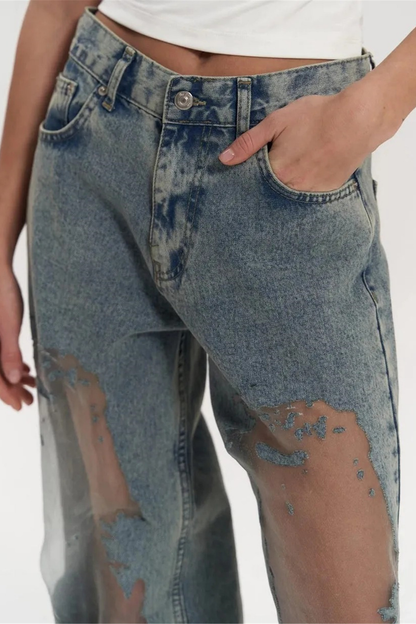 Daniela Deconstruct Mesh Jeans