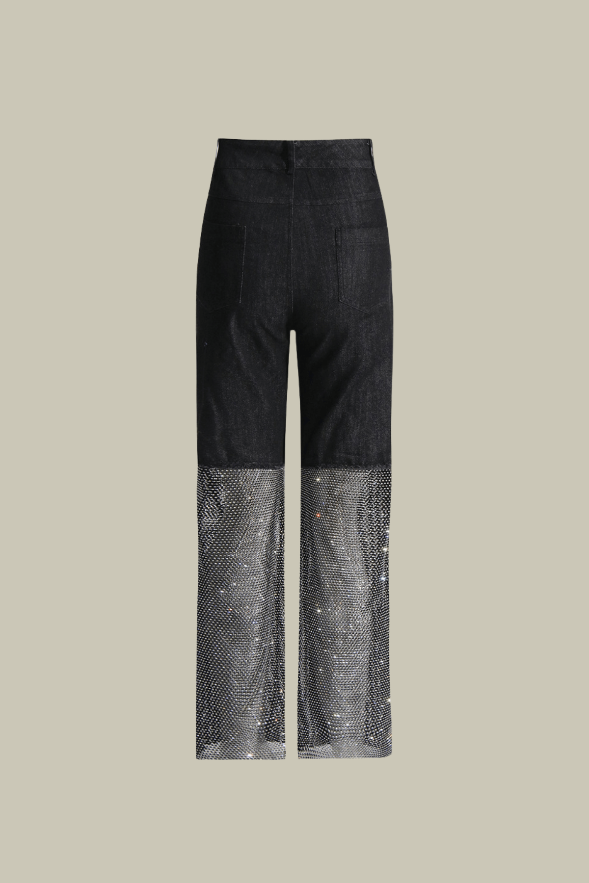 Delilah Mesh Sequin See Through Pants In Black