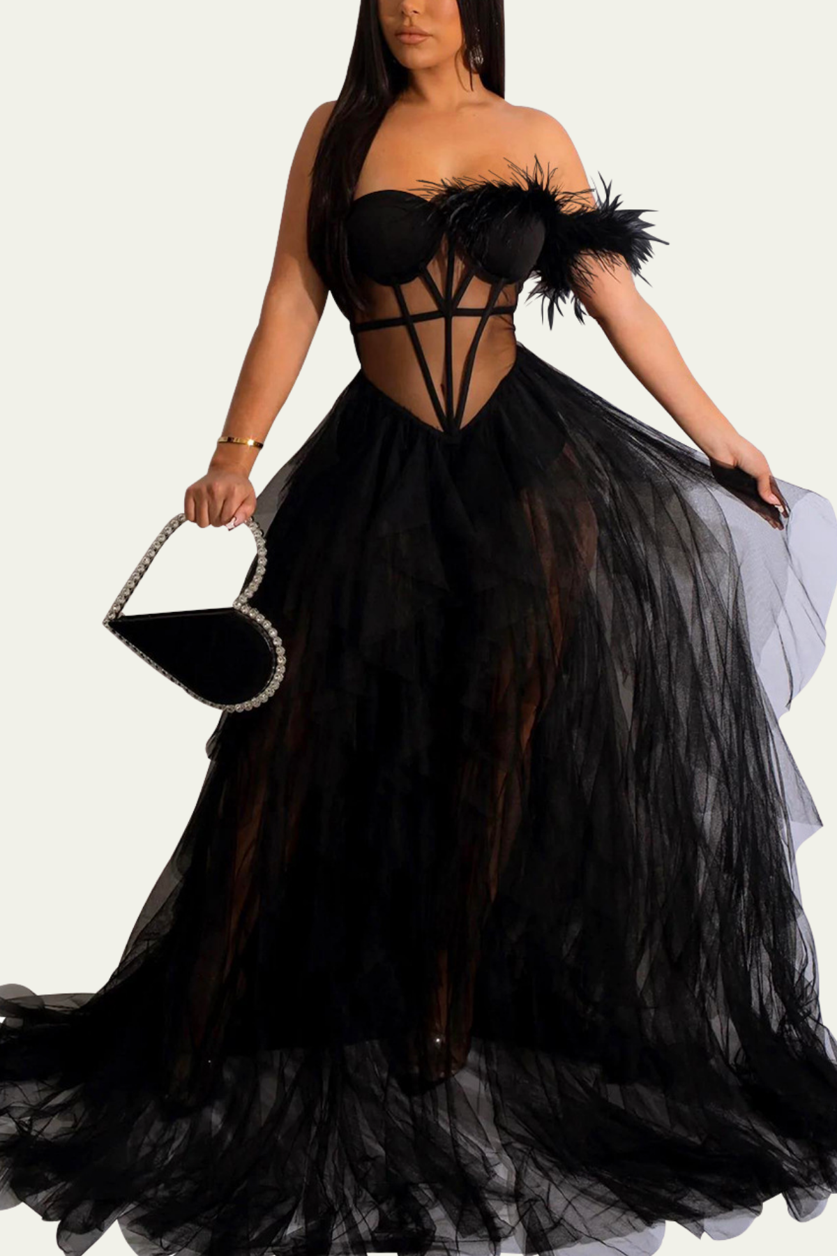 Dream Mesh Corset Maxi Dress In Black – Luxeles