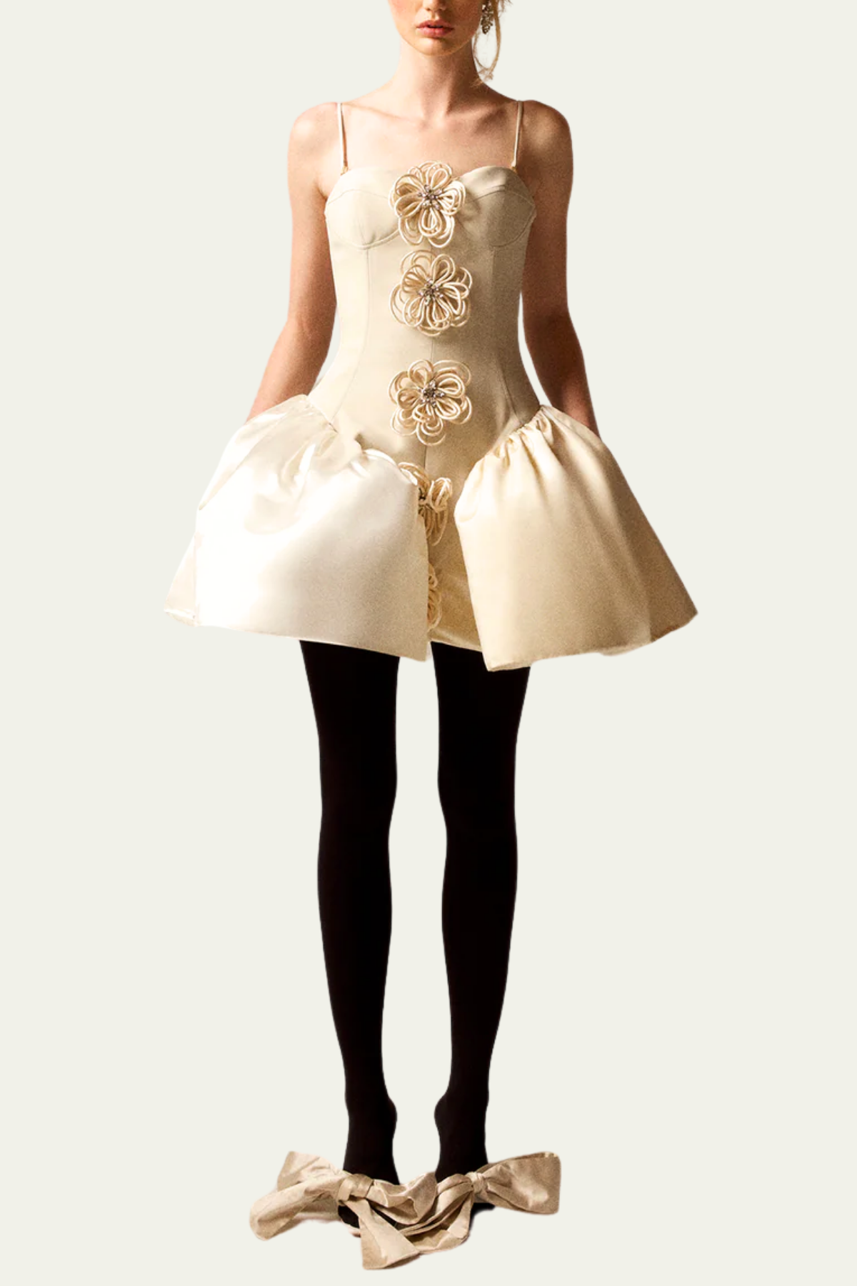 Elaina Spaghetti Flower Flared Hem Mini Dress – Luxeles