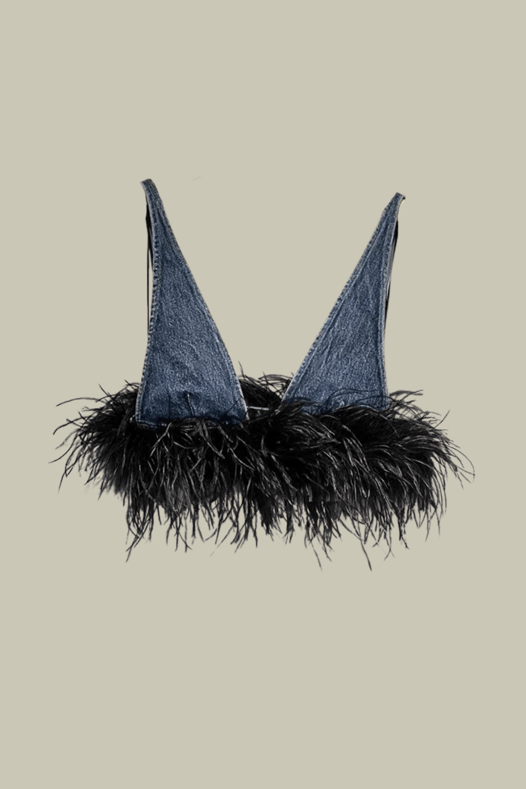 Eleanor Feather Embellished Denim Top – Luxeles