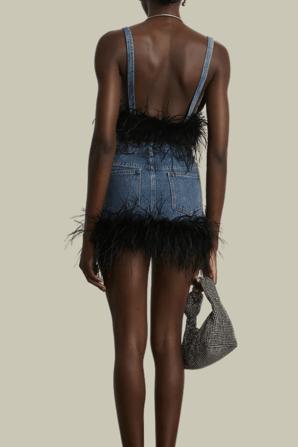 Eleanor Feather Trim Denim Skirt – Luxeles