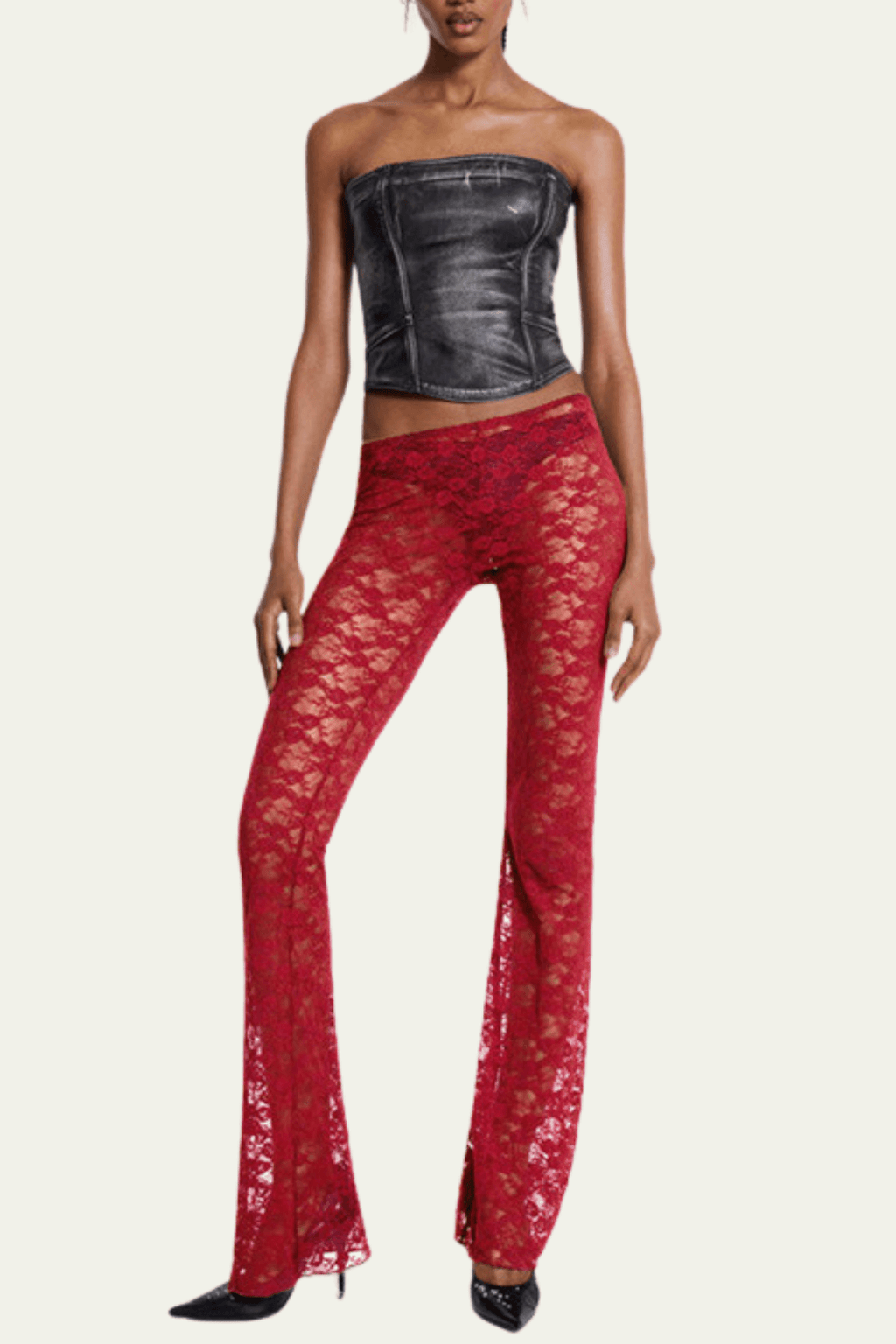 Elliana Plunge Lace Hooded Set – Luxeles