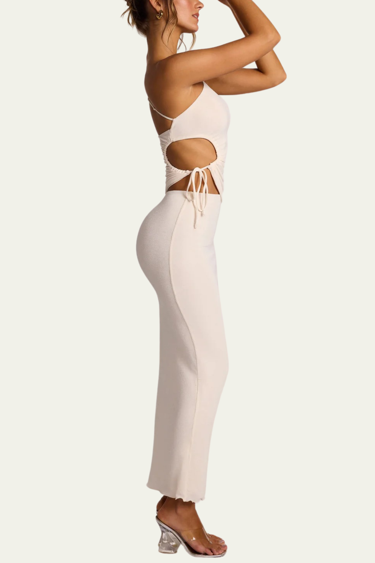 Elsie Single Shoulder Cutout Ruch Skirt Set – Luxeles