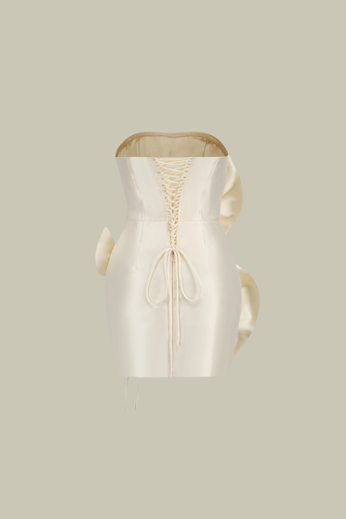 Emerson Strapless Flower Bodycon Satin Mini Dress – Luxeles