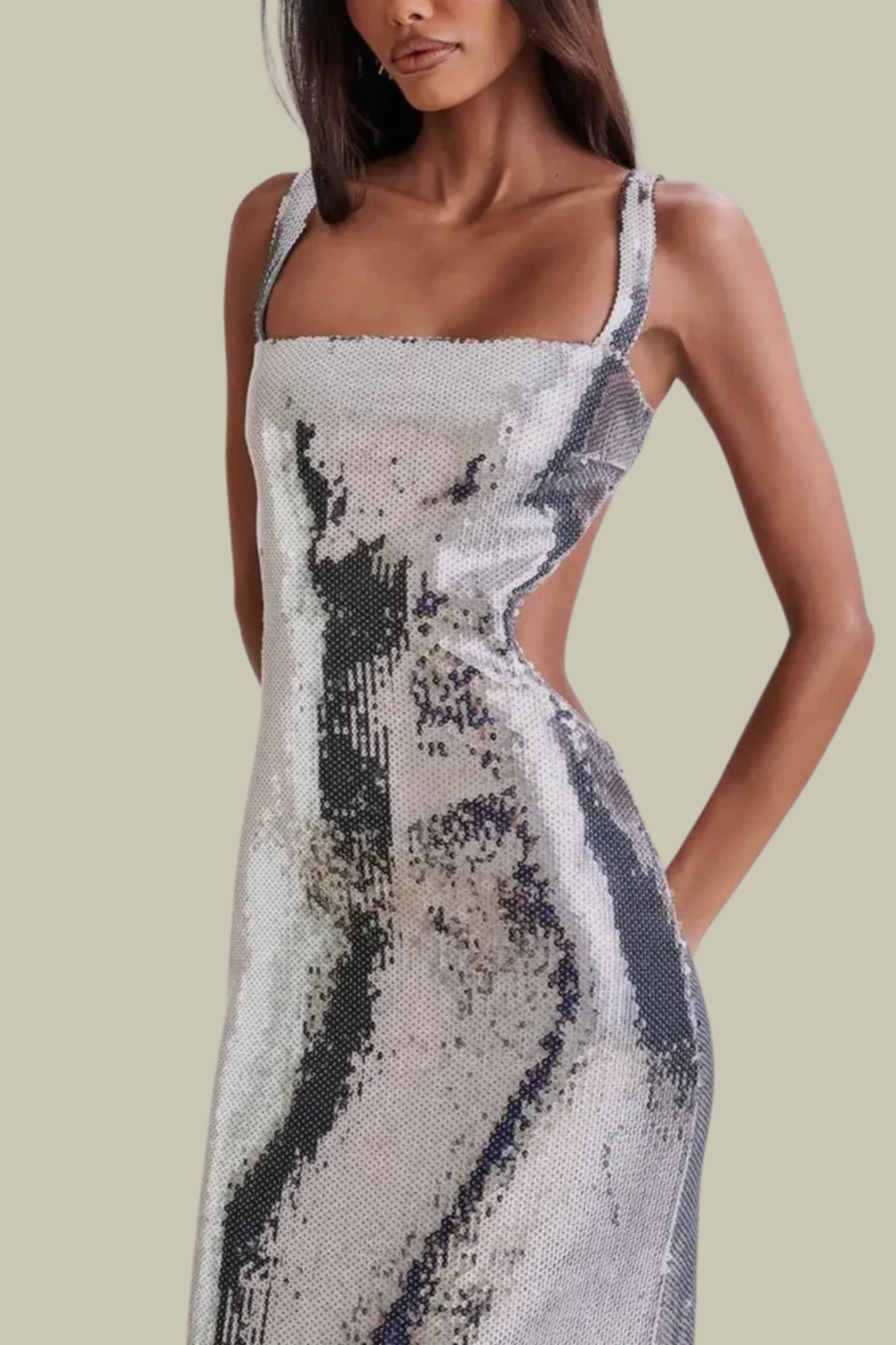 Emersyn Sequin Cutout Backless Sleeveless Maxi Dress – Luxeles